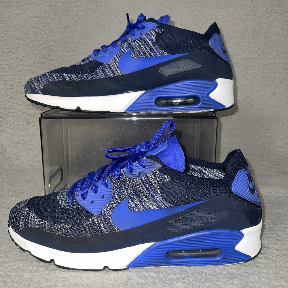 Nike Air Max 90 Ultra Flyknit 2.0 Sneakers Men's Size 11 Blue Shoes 875943-400